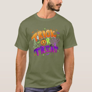 Cute Trick or Treat Halloween Typography Pumpkin G T-Shirt