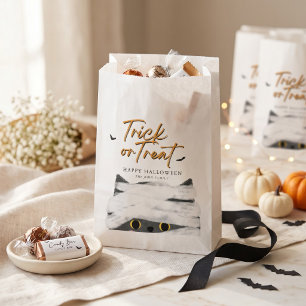 Cute Trick or Treat Mummy Cat Halloween Party Favour Bag