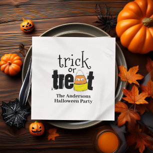 Cute Trick or Treat Personalised Halloween Napkin