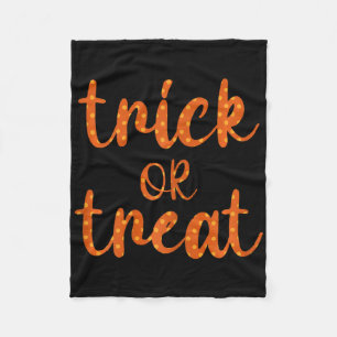Cute Trick Or Treat Polkadots Halloween Design Fleece Blanket