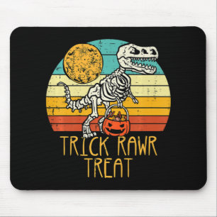 Cute Trick Rawr Treat Skeleton Trex Toddler Boys H Mouse Pad