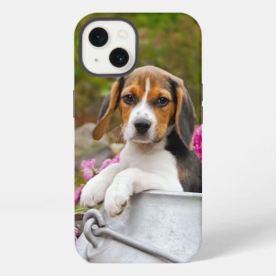 Cute Tricolor Beagle Dog Puppy Pet in a Milk Churn iPhone 13 Case
