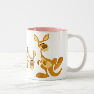 Cute Trio of Cartoon Kangaroos Mug