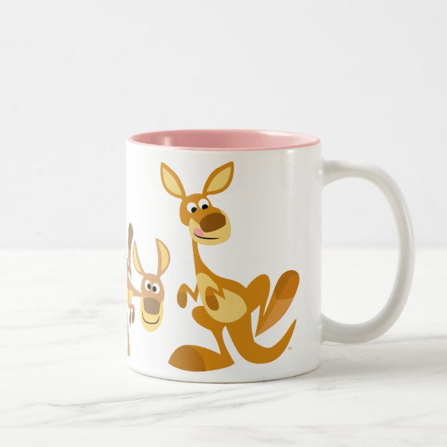 Cute Trio of Cartoon Kangaroos Mug (Right)