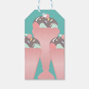 Cute Triple Sundae Pink Pastel Birthday Gift Tags