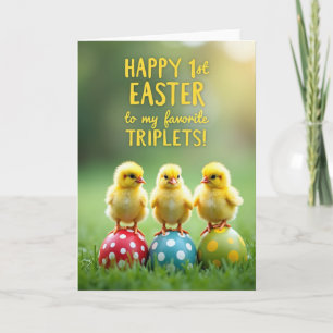 Cute Triplets First Easter Card