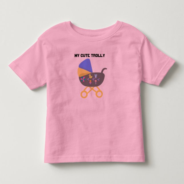  Cute Trolly Toddler T-Shirt Pink (Front)