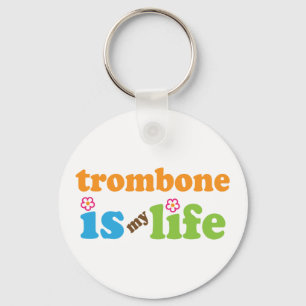 Cute Trombone is My Life Key Ring