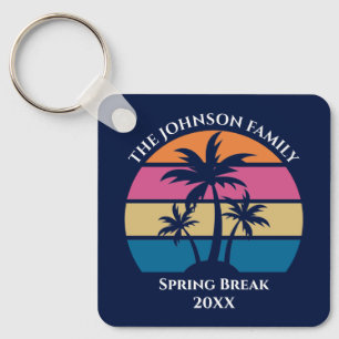 Cute Tropical Beach Custom Blue Beach Keepsake Key Ring