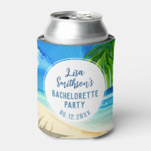 Cute Tropical Beach Watercolor Custom Bachelorette