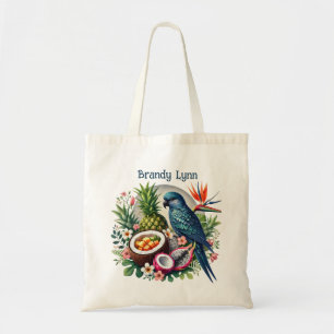 Cute Tropical bird add name  Tote Bag