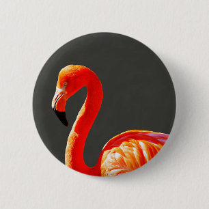 Cute Tropical Bright Pink Flamingo 6 Cm Round Badge