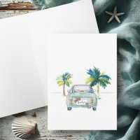 Cute Tropical Car Florida Inspirational Watercolor