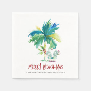 Cute Tropical Christmas In July Napkin