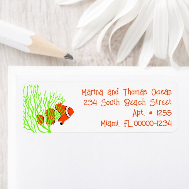 Cute Tropical Fish Custom Address Labels (Insitu)