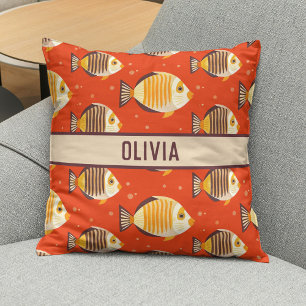 Cute Tropical Fish Pattern Cushion