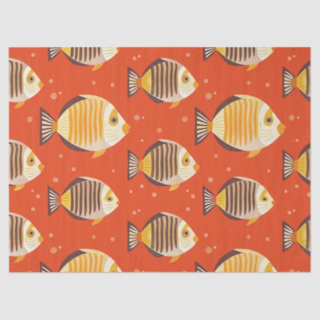Cute Tropical Fish Pattern  Tissue Paper (Front)