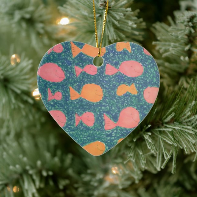 Cute Tropical Fish Print Ceramic Tree Decoration (Tree)