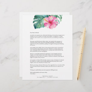 Cute Tropical Floral Letterhead Template