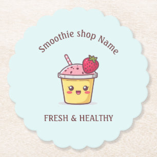 Cute Tropical Fruit Smoothies Fruit Kitchen shop Paper Coaster