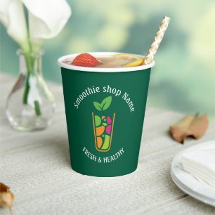 Cute Tropical Fruit Smoothies Fruit Kitchen shop Paper Cups
