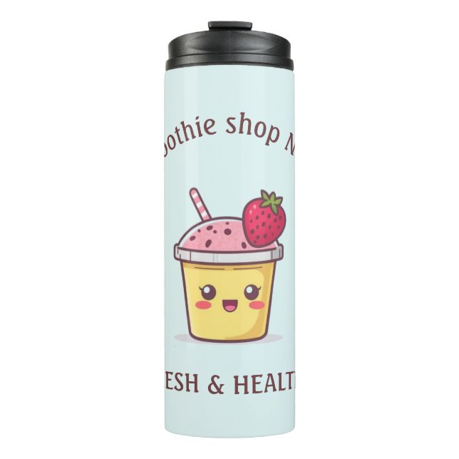 Cute Tropical Fruit Smoothies Fruit Kitchen shop Thermal Tumbler (Front)