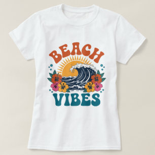 Cute Tropical Hibiscus Flower Beach Vibes Vacation T-Shirt