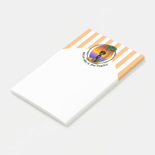 Cute Tropical Island Beach Roof (black & tan) Post-it Notes