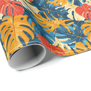 Cute tropical leaf beach pattern wrapping paper