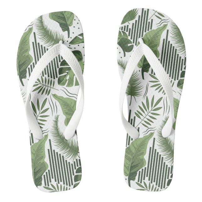 Cute Tropical leaf pattern Thongs (Footbed)