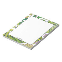 Cute Tropical Leaves In Watercolor Notepad