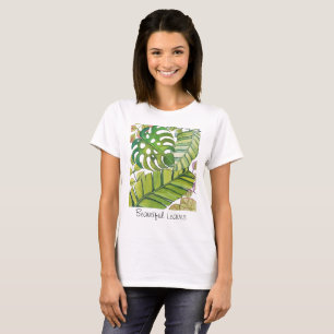 Cute Tropical Leaves In Watercolor T-Shirt