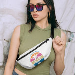 Cute Tropical Palm Tree Beach Vacation Bum Bags<br><div class="desc">Cute custom beach vacation fanny pack for a seaside trip to the ocean. Cool personalised gift featuring tropical palm trees and pretty pink and blue with your personalised name or other text.</div>
