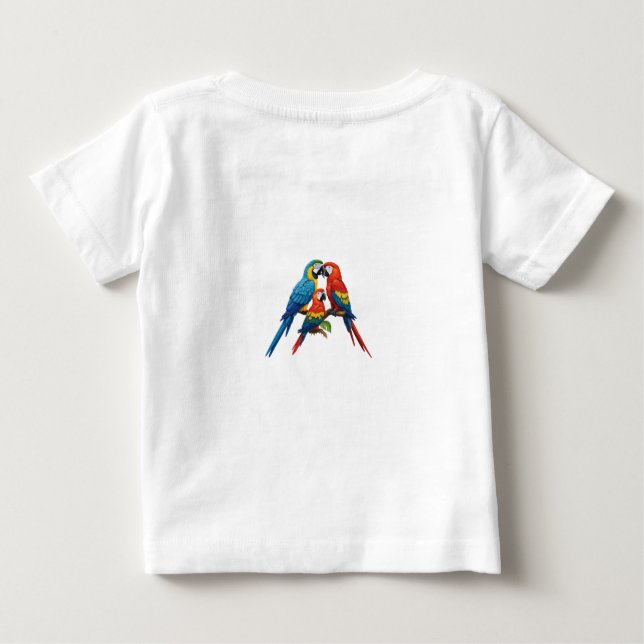 Cute Tropical Parrots Baby T-Shirt (Back)