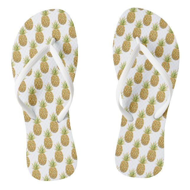 Cute Tropical Pineapple Pattern Thongs (Footbed)