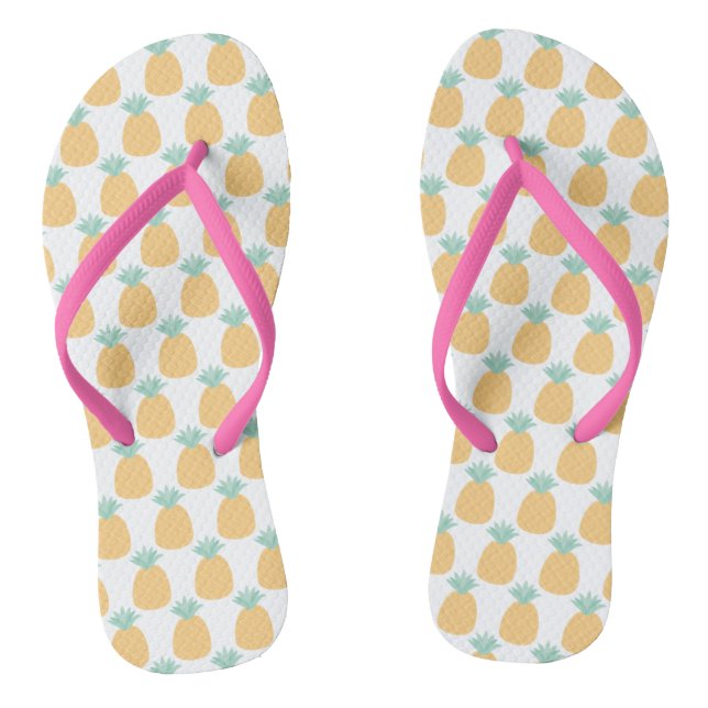 Cute Tropical Pineapple Pattern Thongs (Footbed)