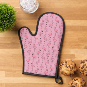 Cute Tropical Pink Flamingo Oven Mitt