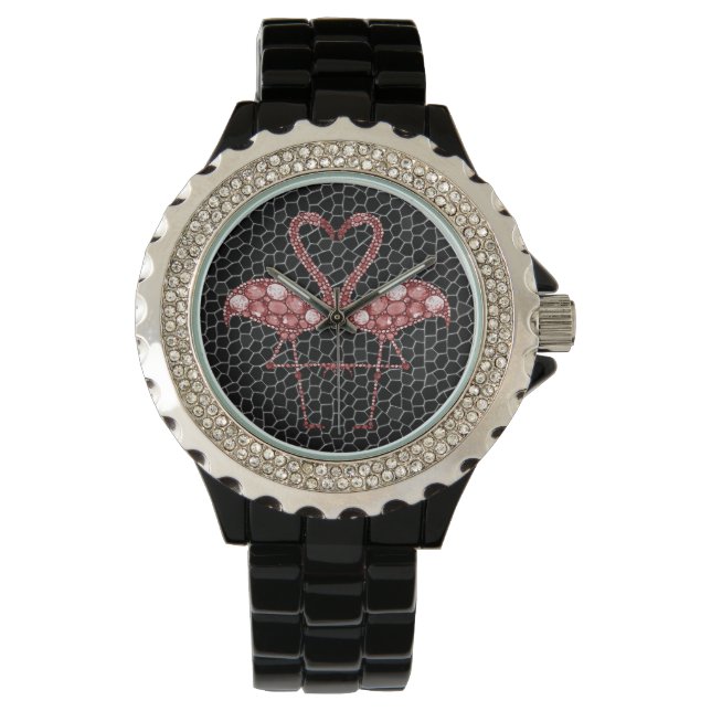 Cute Tropical Pink Flamingo Watch (Front)