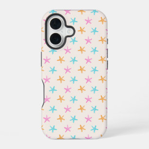 Cute Tropical Starfish Pattern iPhone 16 Case
