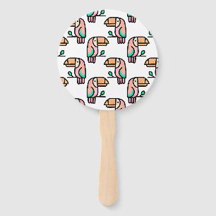 cute tropical toucan bird animal gift for kids hand fan