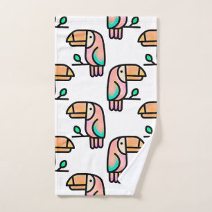 cute tropical toucan bird animal gift for kids hand towel