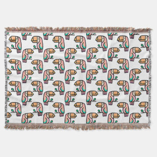 cute tropical toucan bird animal gift for kids throw blanket