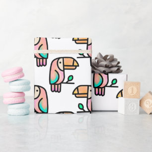 cute tropical toucan bird animal gift for kids wrapping paper