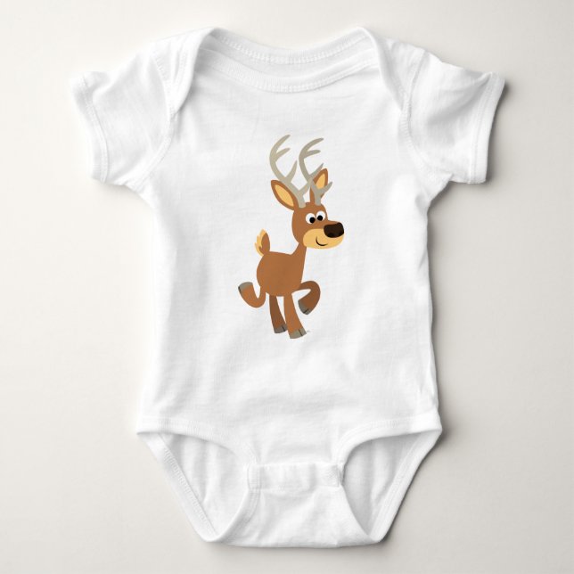 Cute Trotting Cartoon Deer Baby Apparel Baby Bodysuit (Front)