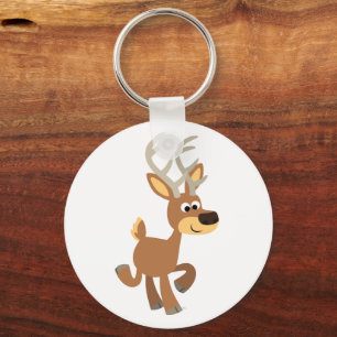 Cute Trotting Cartoon Deer Keychain
