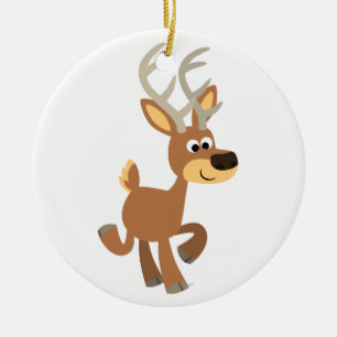 Cute Trotting Cartoon Deer Ornament