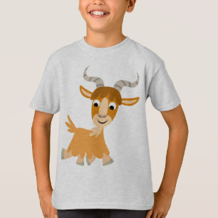 Cute Trotting Cartoon Goat  Children T-Shirt