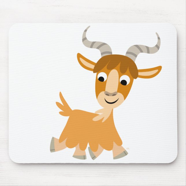 Cute Trotting Cartoon Goat  Mousepad (Front)