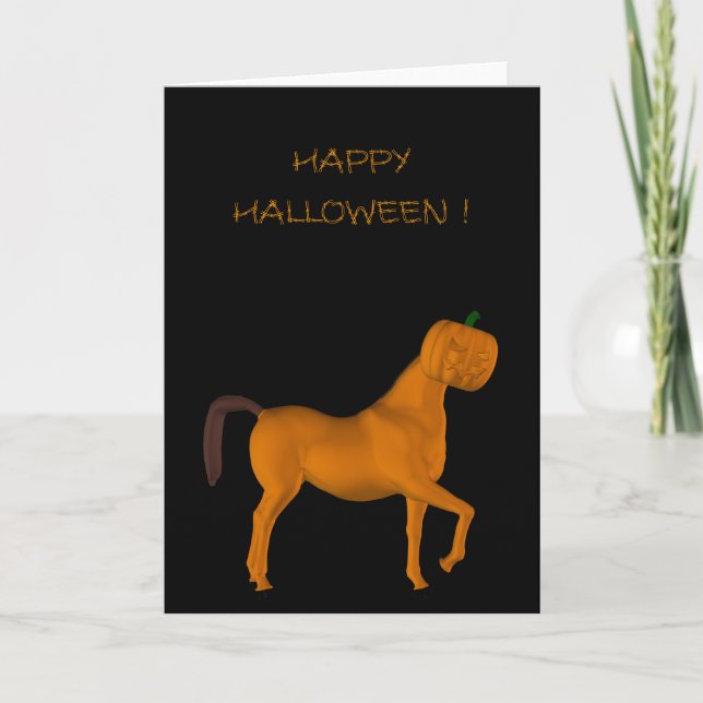Cute Trotting Halloween Horse Card (Front)