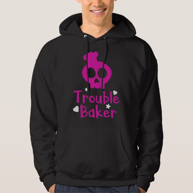 Cute Trouble Baker Girls Women Chef Cooking Bakery Hoodie (Front)